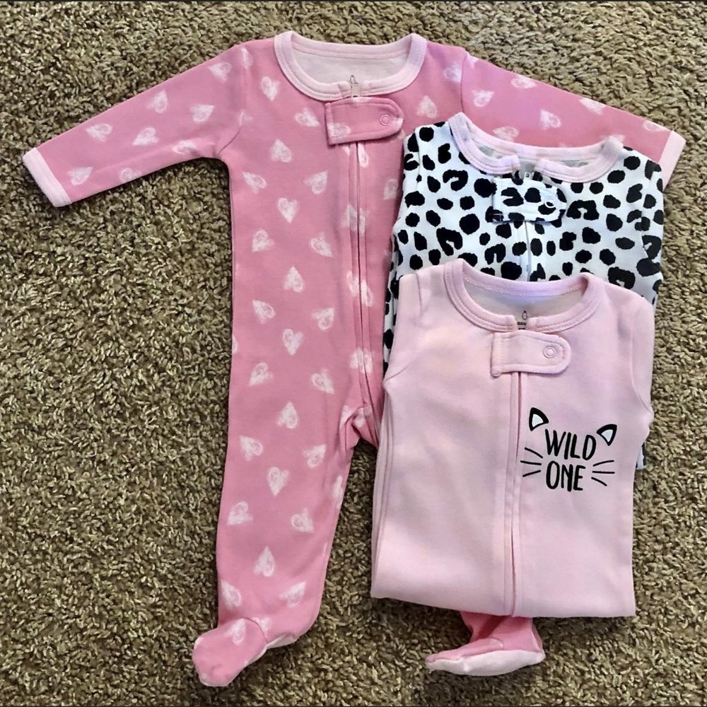 The Peanutshell Footed Baby Sleeper Pajamas, 3-pk, 3 Months